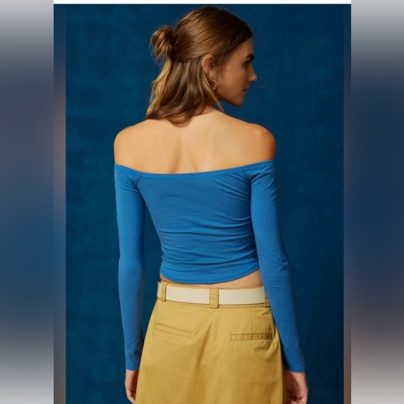 Urban Outfitters BDG Alex Off-The-Shoulder Top X Small Blue - Picture 4 of 4